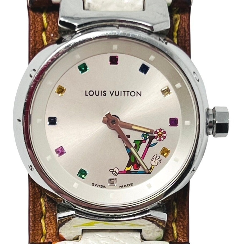 Louis Vuitton Takashi Murakami Tambour Watch Monogram Multicolore White